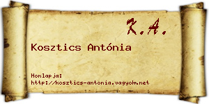 Kosztics Antónia névjegykártya